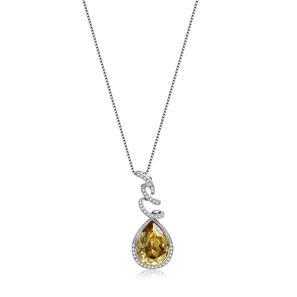 Swarovski Sparkling Pear Shaped Pendant Necklace